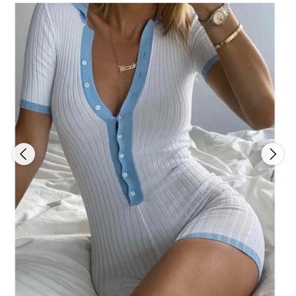 Aya muse color trip ribbed romper - Picture 2 of 8